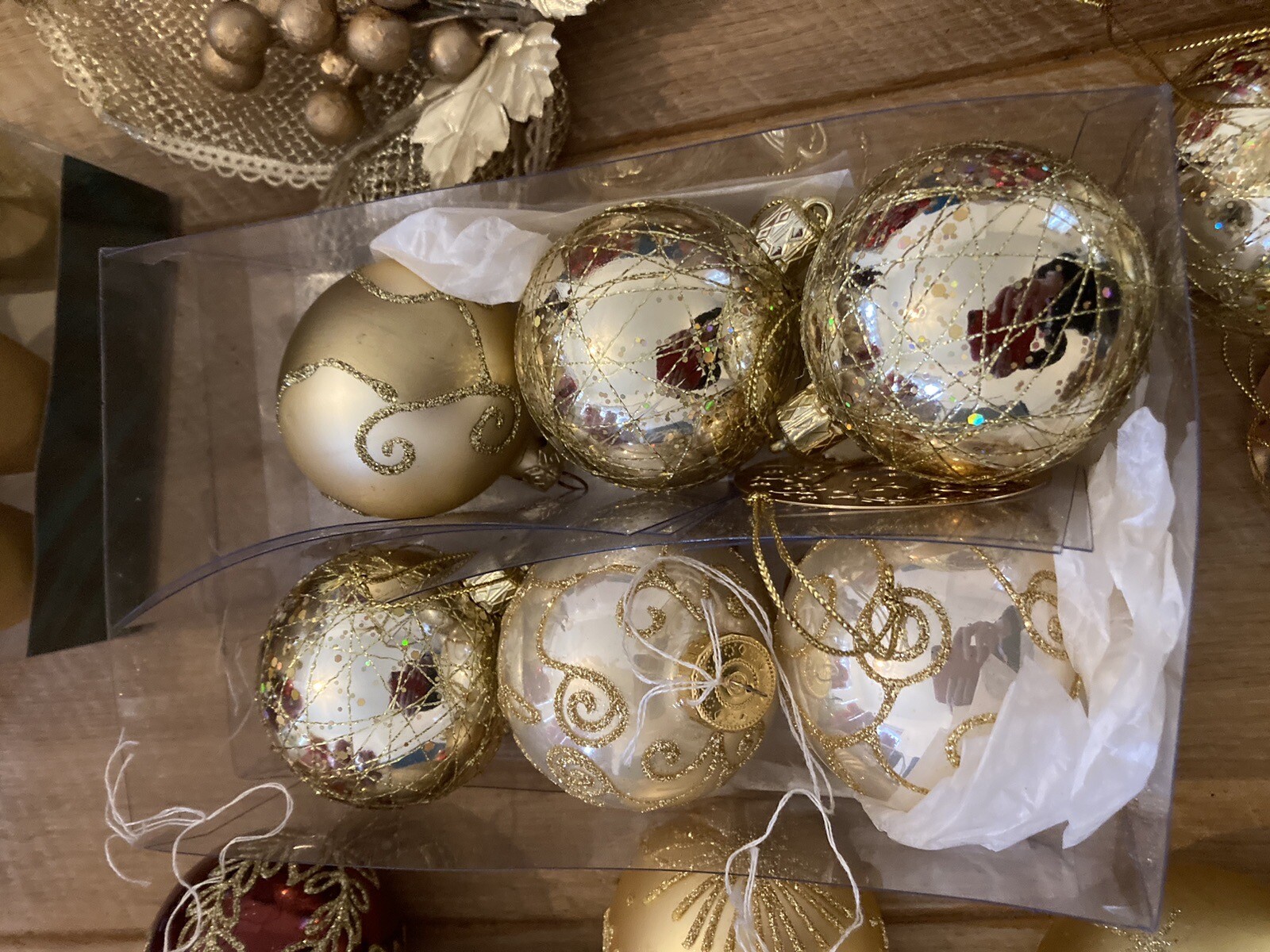 used job lot christmas decorations Red And Gold Theme eBay