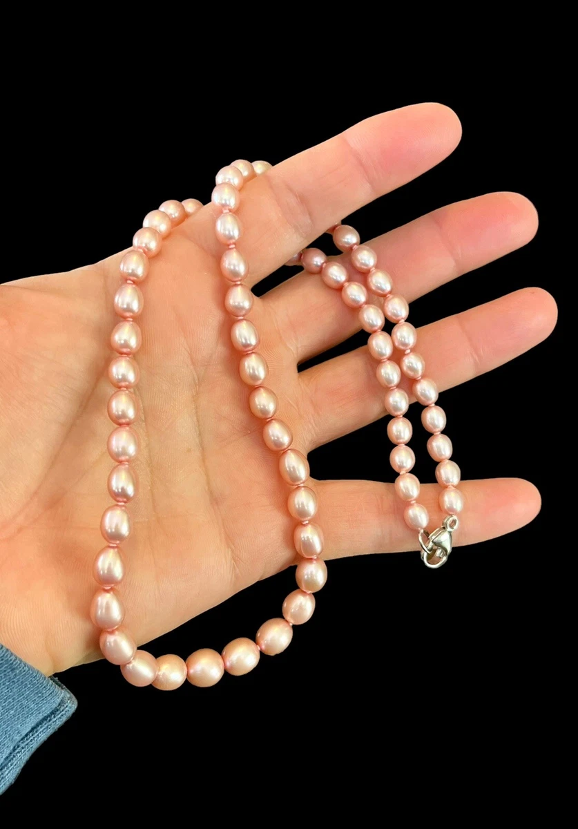 Honora 925 Sterling Silver Pink Pearls Necklace 20 Inches 27.8