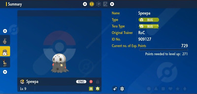 Pokemon Scarlet & Violet 6IV Shiny SPEWPA Max EVs