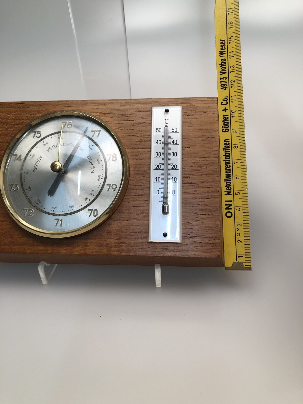 Hygrometer Meteorologe Messstation Eiche Design Thermometer Wetter