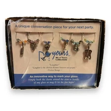 Wine Glass Charms Cocktail My And Yours Grape Vineyard Theme Dinner Party VTG