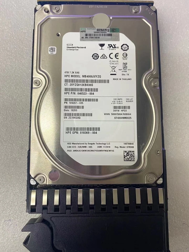 New HP MSA 4TB 12G SAS 7.2K 3.5IN MIDLINE HARD DRIVE K2Q82A 801557-001 - Image 2 of 3