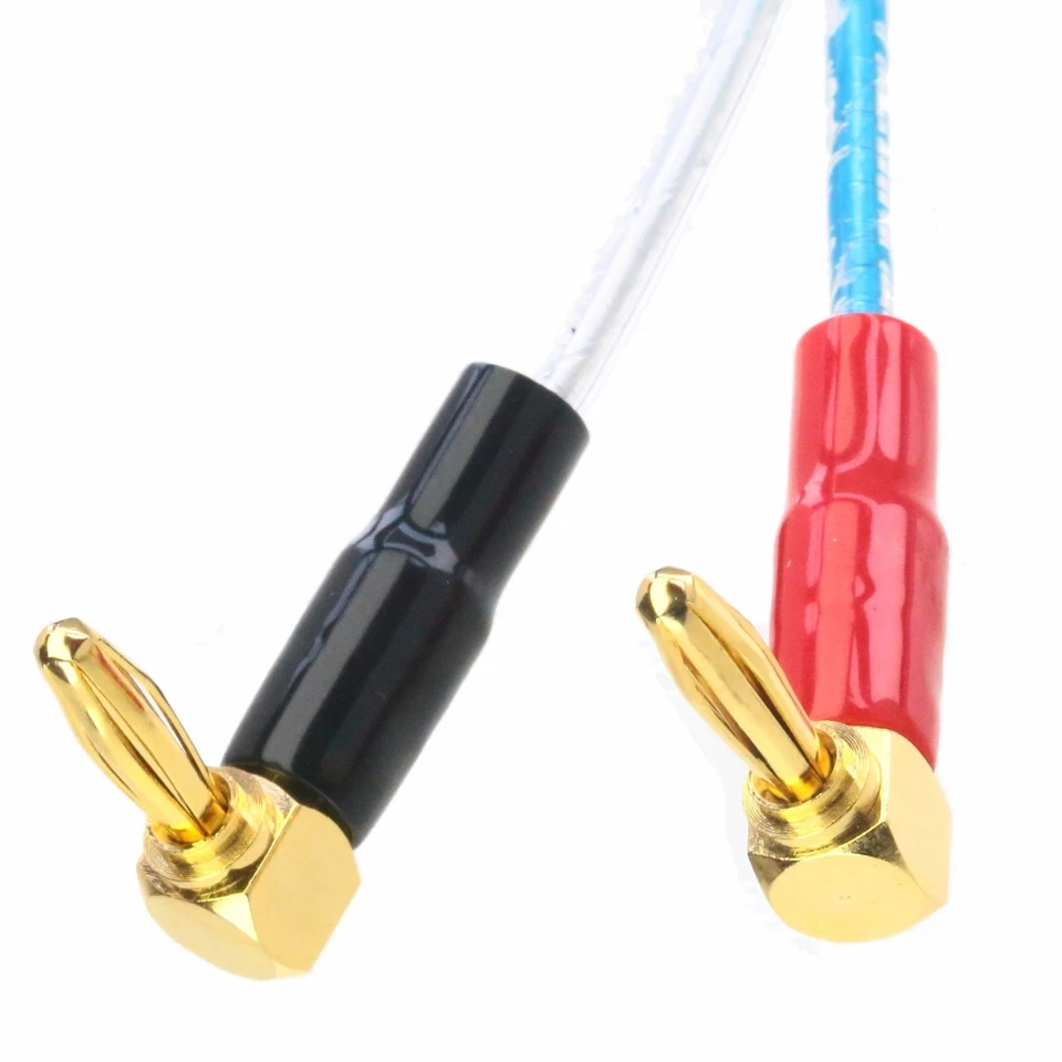 RCA phono male black to bananas plug elbow Audio amplifier speaker cable 1~16FT - Image 3 of 4