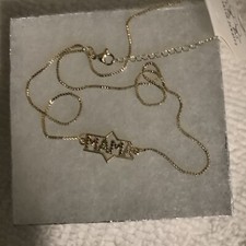 14K Gold P. Mom Linked Hearts Necklace With Chain 20 inGrandmother Mother's Day