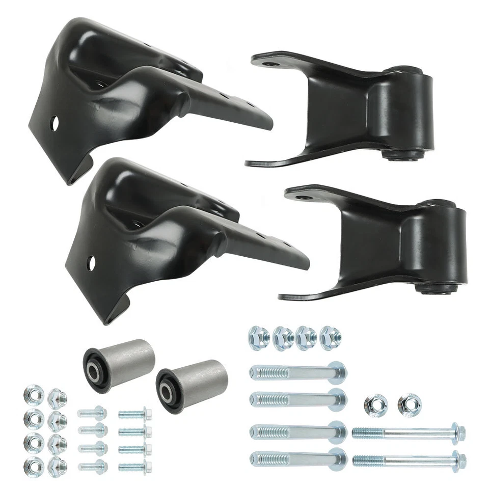 Kit de soporte y grillete de suspensión de resorte de hoja trasera para Chevy Silverado GMC Sierra Foto 2 de 4