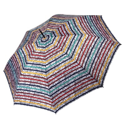 Perletti Regenschirm Stockschirm Fiber Windproof Damenschirm Automatik Streifen