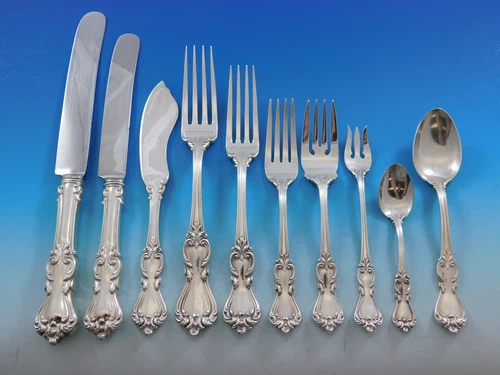 Marlborough by Reed & Barton Sterling Silver Flatware Set Service Dinner 84 pcs