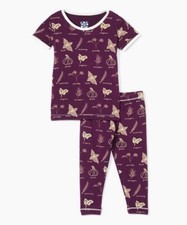 Kickee Pants Bamboo Short Sleeve Pajama Set 2 Piece Wine Herbs 12-18 Months