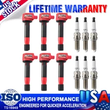 6pcs Red ignition coil And Spark Plug kit UF603 for Acura TL Honda Accord Ody