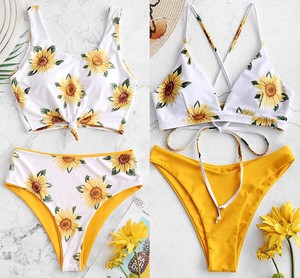 girls sunflower bathing suit