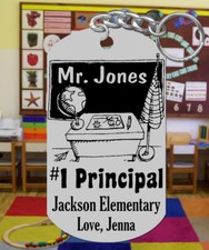 PRINCIPAL Keychain, Personalized with Name School, Special Gift Laser Engrave