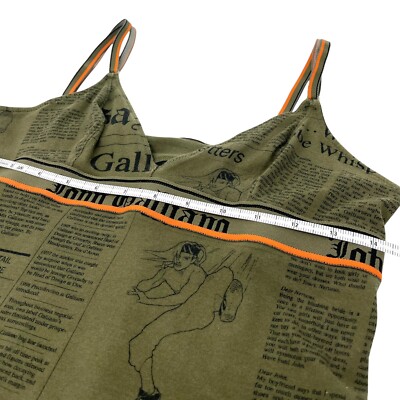 John Galliano Vintage Logo Newspaper Print Mini Dress #M