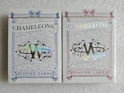 2 Deck Set-CHAMELEONS METALLIC RED and METALLIC BLUE Playing Cards - EPCC
