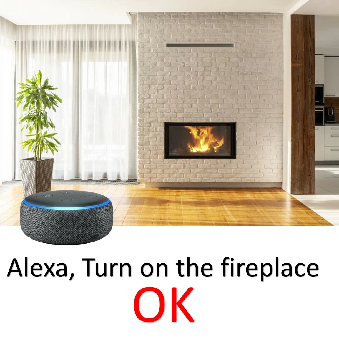 SMART SWITCH PLUG for FIREPLACE VOICE ACTIVATED + Timer - Auto ON OFF +  WIFI | eBay