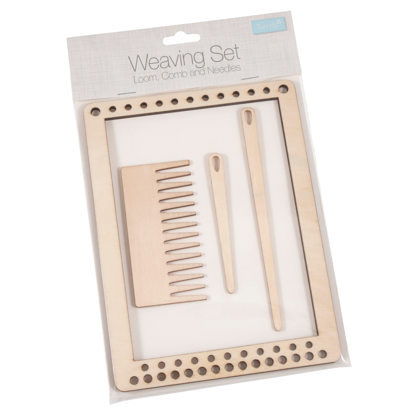 Trimits Weaving Set: Loom, Comb and Two Needles: 20 x 15cm: Wooden