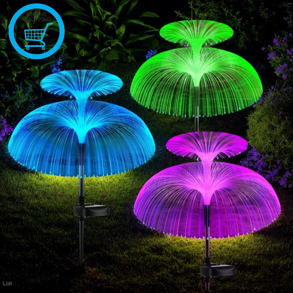 Solar Lights Outdoor Garden,3 Pack 7 Color Changing Solar Garden Lights,Waterpro