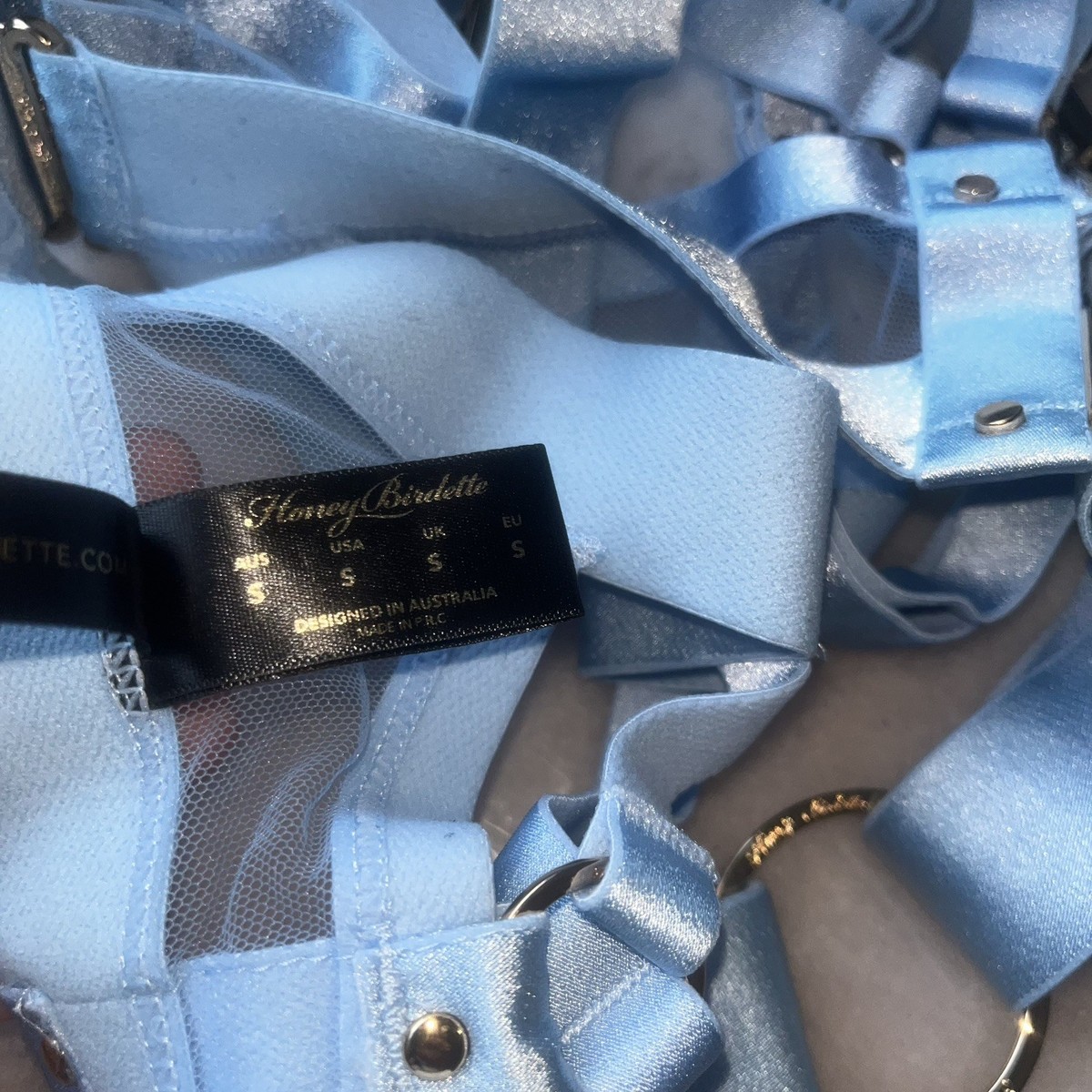 HoneyBirdette KUKUROサスペンダー ベイビーブルー Sガーター Honey Birdette Kukuro Baby Blue Suspender size small | eBay
