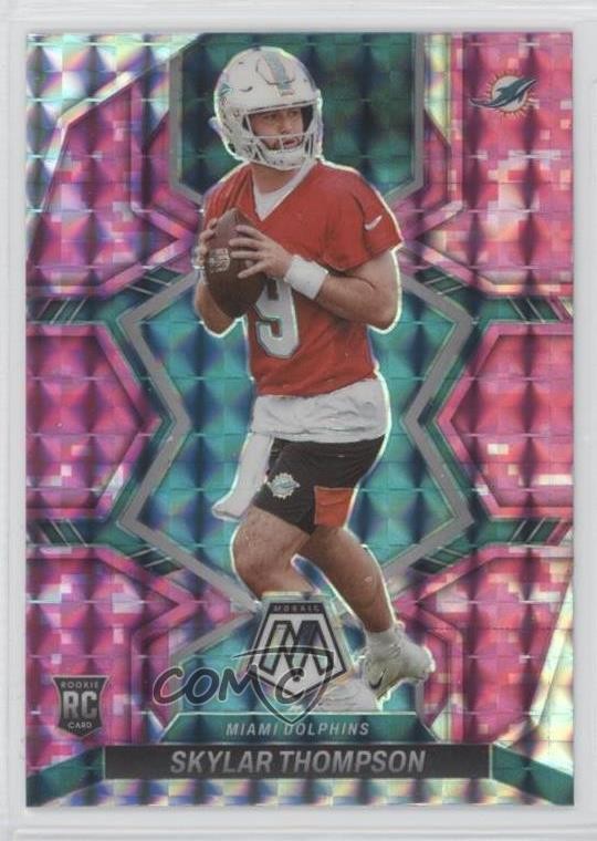 2022 Panini Mosaic Rookies Pink Camo Prizm Skylar Thompson #366 Rookie RC 0y59