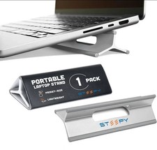 Steepy Laptop Stand for Desk - 3 Heights Computer Riser for Laptop GRAY 