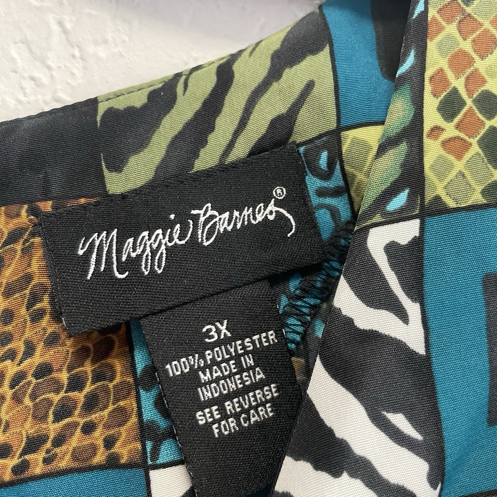 Maggie Barnes 3X Patchwork Print multicolored sho… - image 2