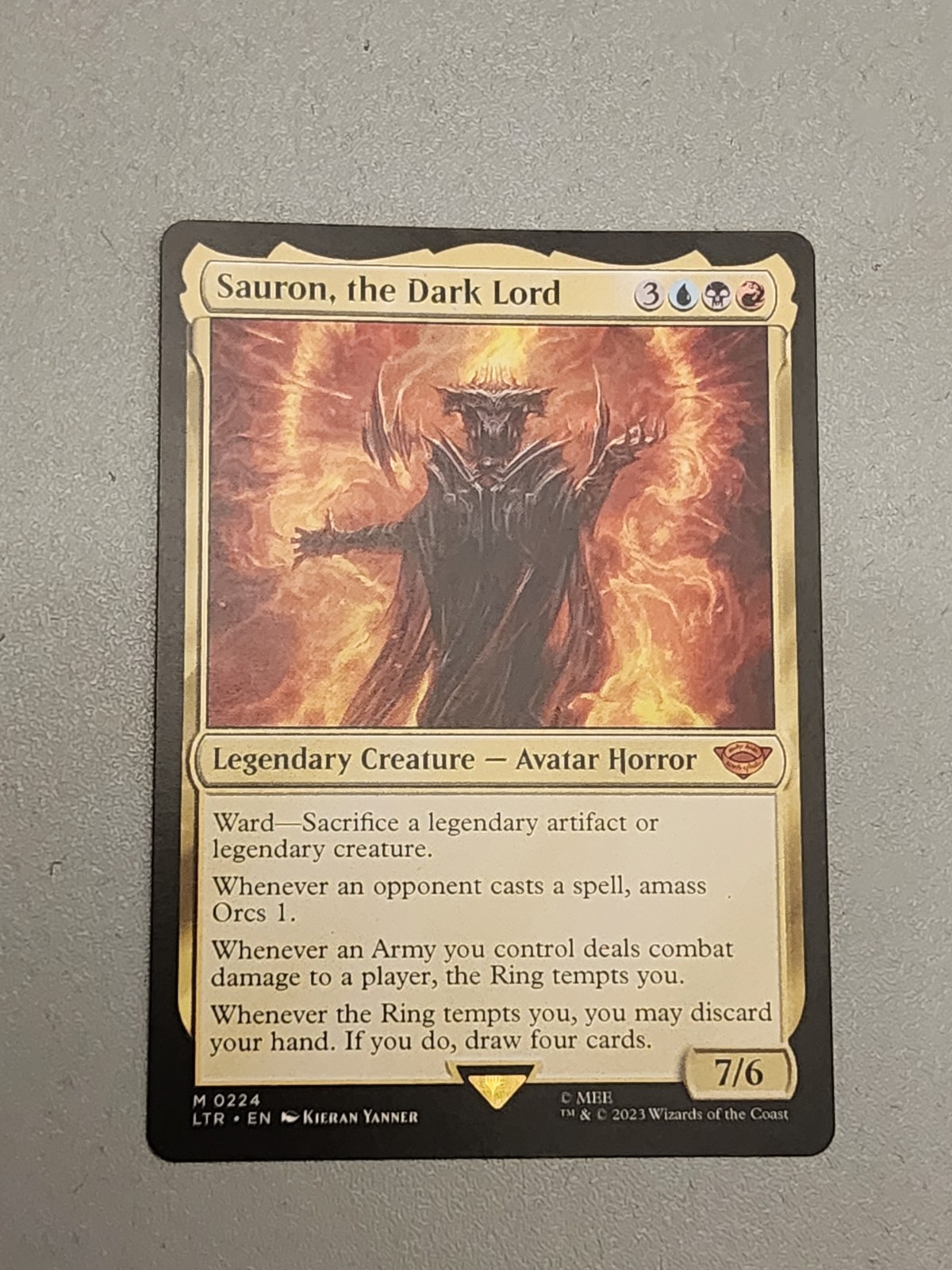 Sauron, the Dark Lord #224 (NM) Lord of the Rings LTR Magic MTG