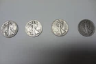 Four Walking Liberty half dollars 1916 - 1947 silver coin lot 4 at 90% US coins