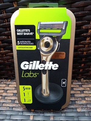 Original Gillette Labs Peeling Rasierer - Champion Gold Edition Reisedose