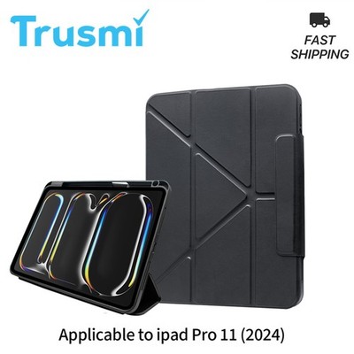 Für iPad Pro 11 Zoll Hülle (M4) 2024 A3357 A3358 A3359 Ständer Cover Rückseite Schwarz