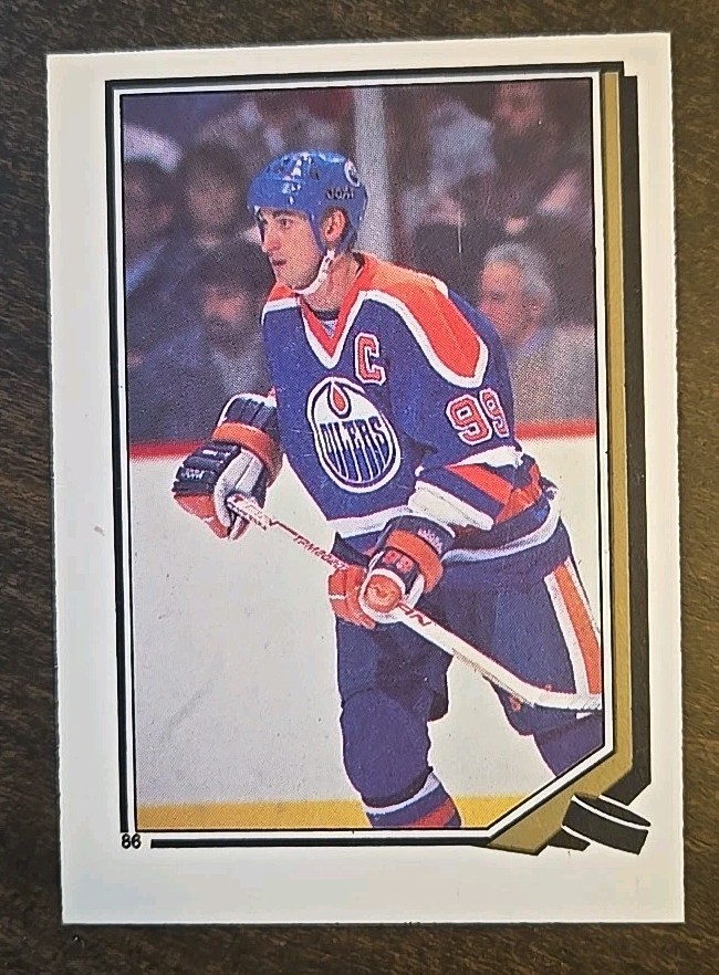 1987-88 O-Pee-Chee OPC Sticker #86 WAYNE GRETZKY Edmonton Oilers 1987