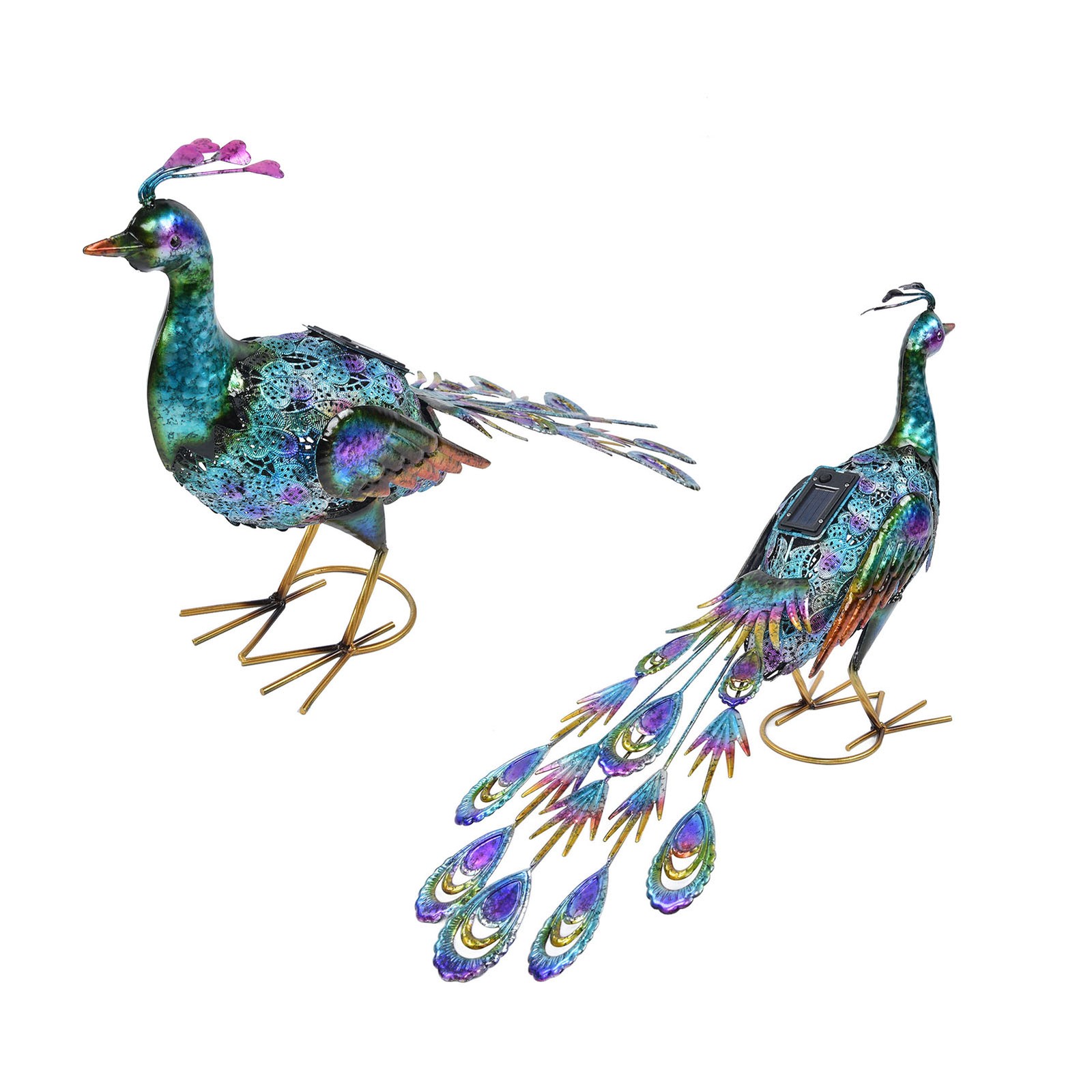 Outdoor Solar Light Vivid Peacock Sculpture Light Garden Decoration Light For