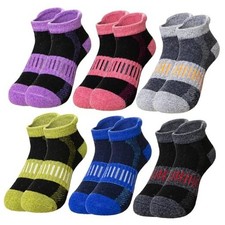 Kids Merino Wool Ankle Socks Boys Girls Hiking 13-15 Years 6 Pairs Mix Color B