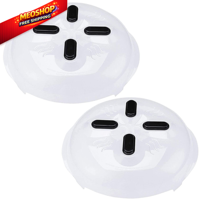 #ad HOVER COVER 2 Pack Magnetic Splatter Cover 12 Inch Clear BPA Free Food Black $48.93