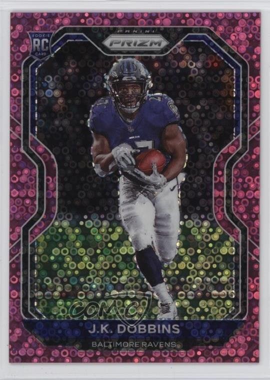 2020 Panini Prizm Rookie No Huddle Pink Prizm 12/15 JK Dobbins #379 Rookie RC
