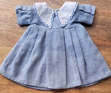 BLUE WOOL DOLLS DRESS MEDIUM SIZE.