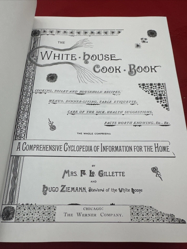 White House Cook Book 1887 Edition Printed In 1999  Frontier Diet Pre Industria - Image 2 of 4
