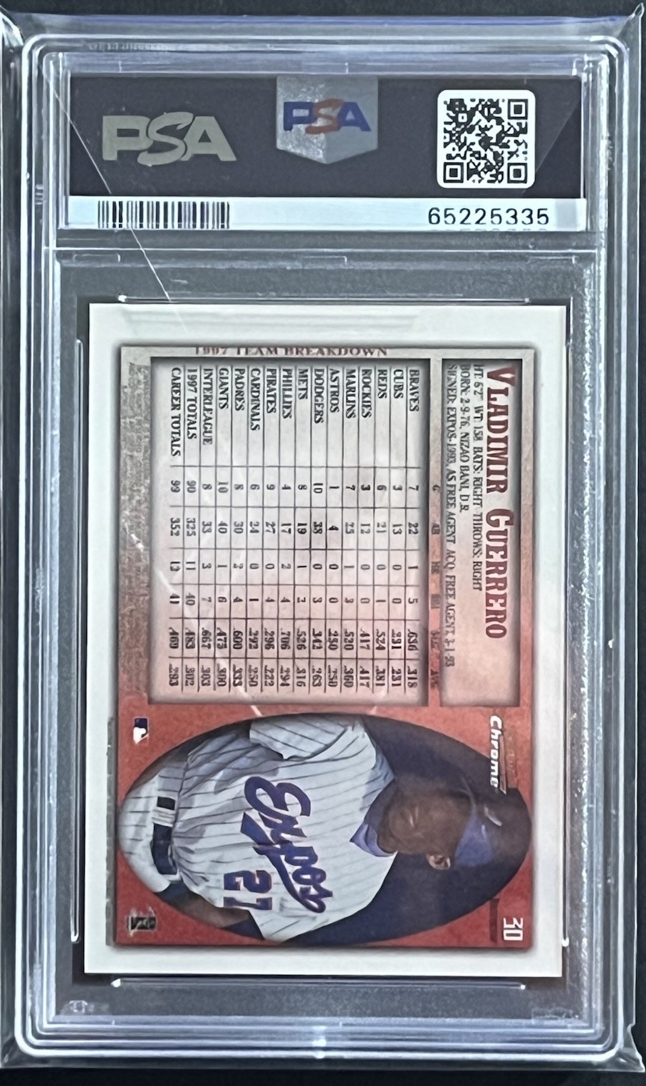 1998 Bowman Chrome REFRACTOR Vladimir Guerrero PSA 10 Gem Mint #30 (pop 10) view 2