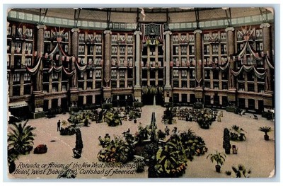 1911 Rotunda Atrium New West Baden Springs Hotel Indiana IN Antique Postcard