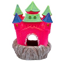 GLO Castle Ornament, Large, Colorful Aquarium Decor,3 x 3.25 x 4.25 inches