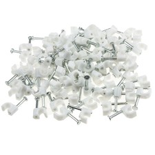 100 x Round  Cable Clips Ethernet Phone Aerial Electrical Lead   5mm/6mm/7mm/8mm