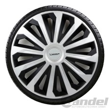 4x PKW KFZ RADKAPPE RADZIERBLENDE COSMO SILVER 15 ZOLL SILBER SCHWARZ UNI