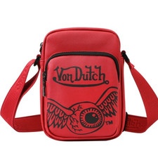 Von Dutch Flying Eye Crossbody Bag Large Travel Wallet Festival Work SideBag Red
