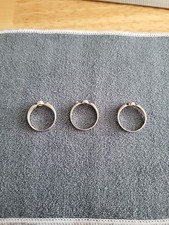 Three Matching Sterling 925 Gemstone Rings Size 7 - 7.5
