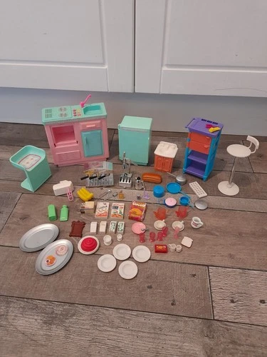 vintage barbie bundle- kitchen with light/sounds, furniture+ lots of accessories