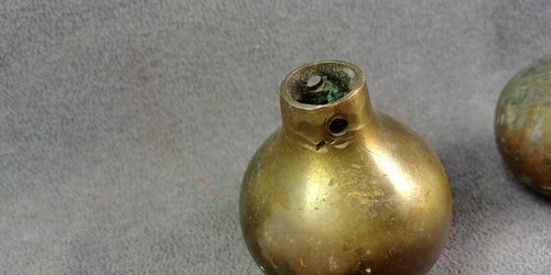 2 Brass Horse Harness Hame Ball Knob Top Cane Walking Stick End Antique Lot - Picture 13 of 14