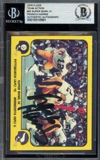Franco Harris Beckett BAS Signed 1978 Fleer Super Bowl IX Autograph Steelers