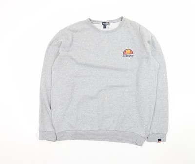 Ellesse Herren Grau XL Pullover Sweatshirt Rundhals Logo Fleece