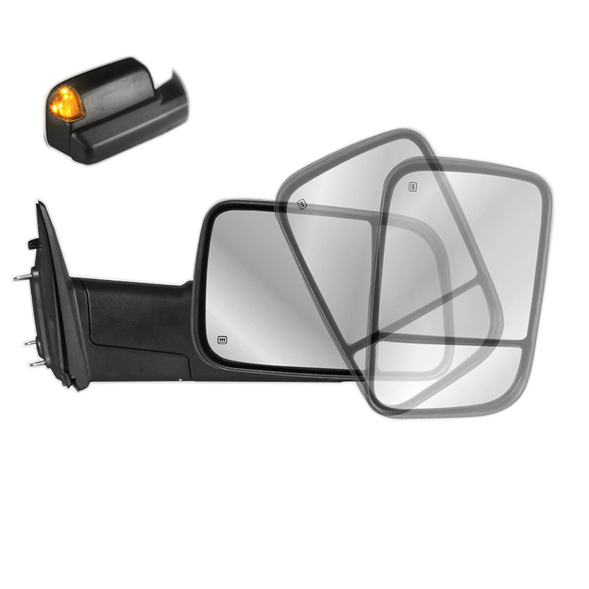 Passenger Side Power Heated Tow Mirror For 2010-2018 Dodge Ram 1500 2500 3500