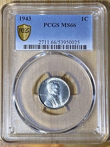 1943 1C  Lincoln Steel Wheat Penny  PCGS MS66
