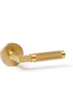EXPLORE HARDWARE St. Tropez Solid Brass Satin Gold Privacy Bed/Bath Door Handle