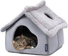 Cozy Large Cat Cave Bed with Washable Mat - Perfect Indoor Hideaway for Cats